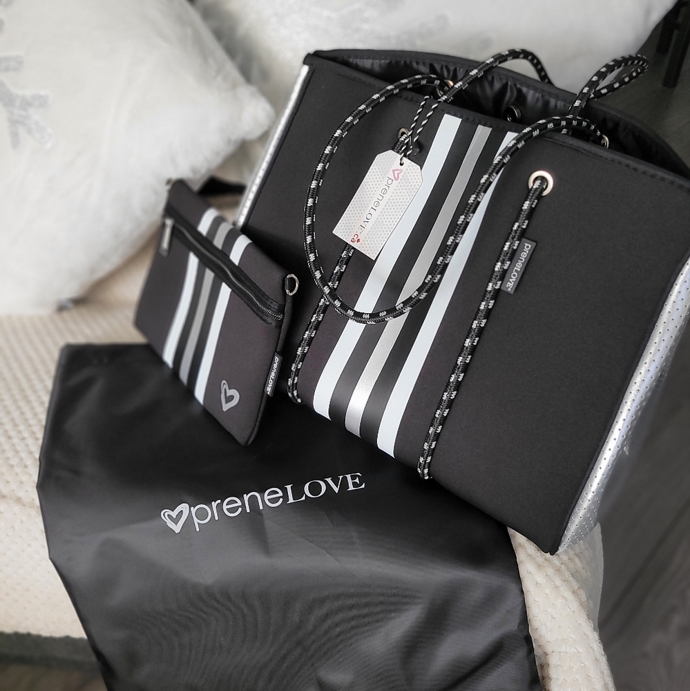 Brand new PRENELOVE large naprene tote and make up bag.  12x15x9